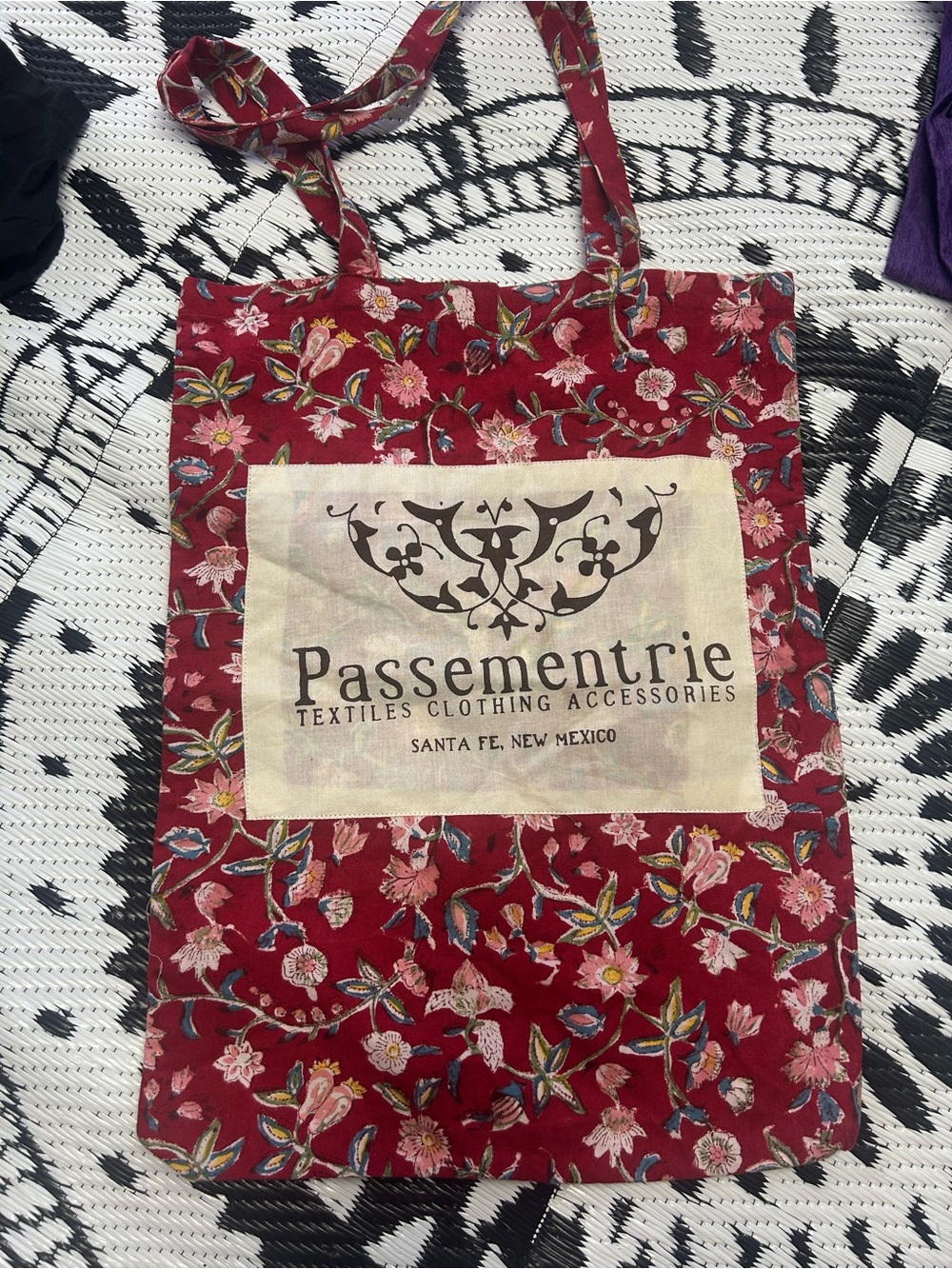 Passementrie Santa Fe Floral Boho Tote Bag Cottagecore Market Bag